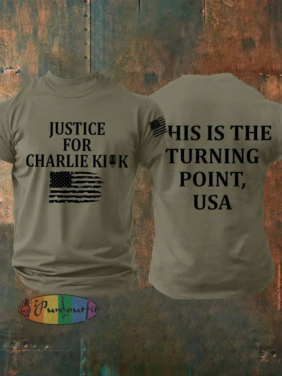 Men’s This Is The Turning Point Short-sleeved T-shirt Army Green / S