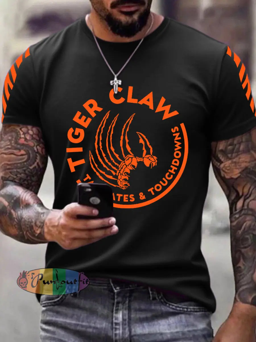 Men’s Tiger Claw Print T-Shirt Black / S