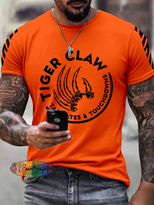 Men’s Tiger Claw Print T-Shirt Orange / S