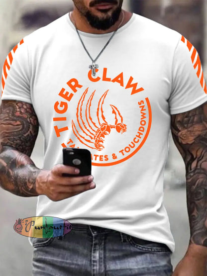 Men’s Tiger Claw Print T-Shirt White / S