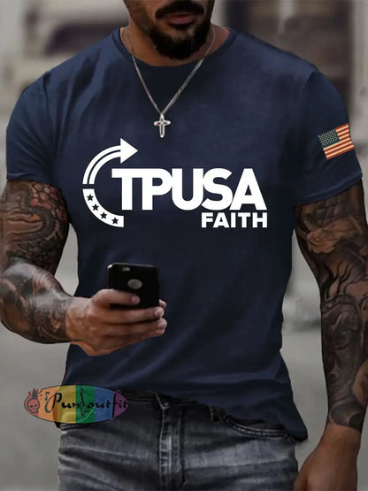 Men’s TPUSA Faith T-shirts Navy Blue / S