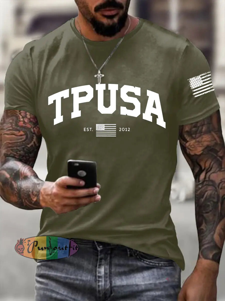 Men’s Tpusa Short-sleeved T-shirt Army Green / S