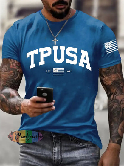 Men’s Tpusa Short-sleeved T-shirt Blue / S