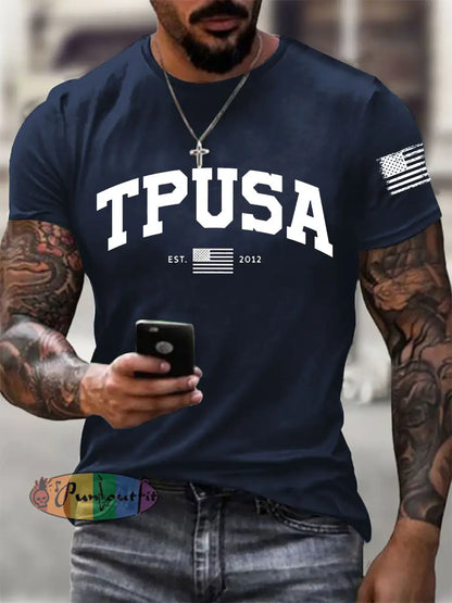 Men’s Tpusa Short-sleeved T-shirt Navy Blue / S
