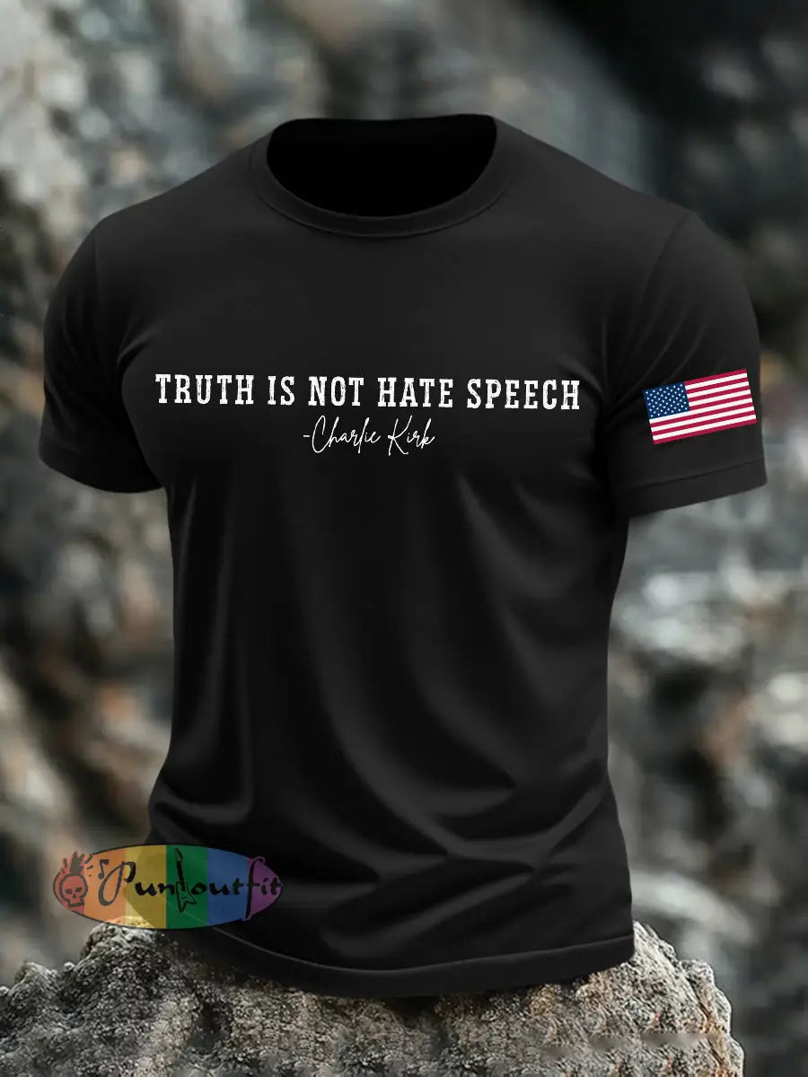 Men’s Truth Is Not Hate Speech Printed T-shirt Black / S