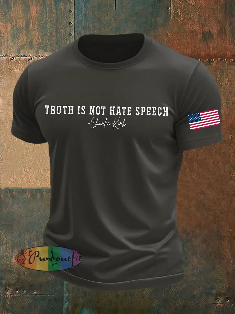 Men’s Truth Is Not Hate Speech Printed T-shirt Dark Gray / S