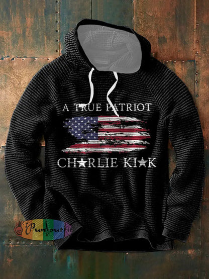 Men’s Turning Point Flag Printed Hoodie Black / S