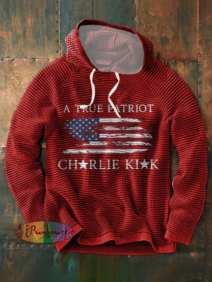 Men’s Turning Point Flag Printed Hoodie Red / S