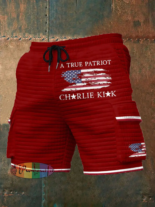 Men’s Turning Point Flag Printed Shorts Red / S