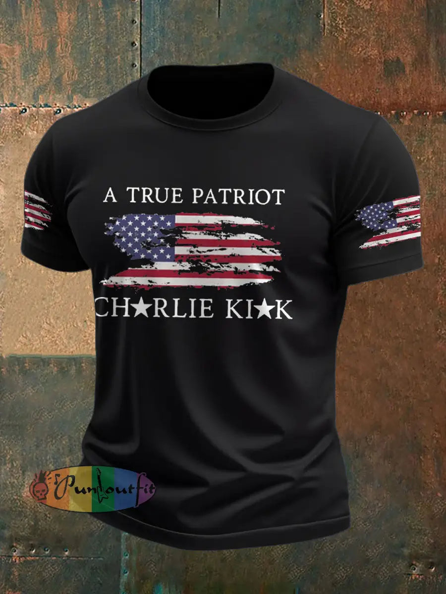 Men’s Turning Point Flag Printed T-shirt Black / S