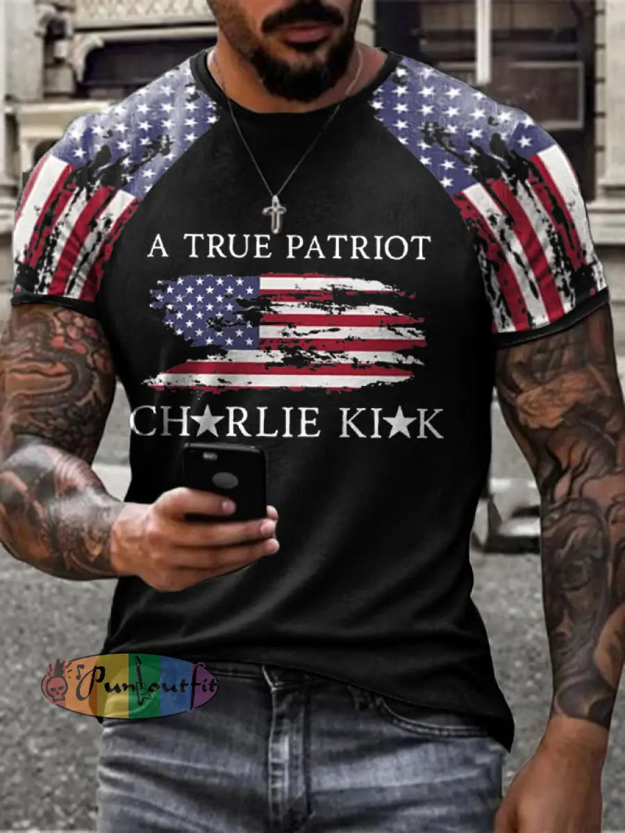 Men’s Turning Point Flag Printed T-shirt Black / S