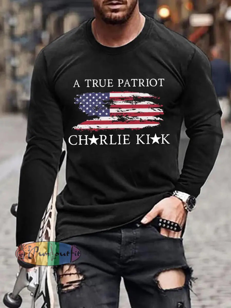 Men’s Turning Point Flag Printed T-shirt Black / S