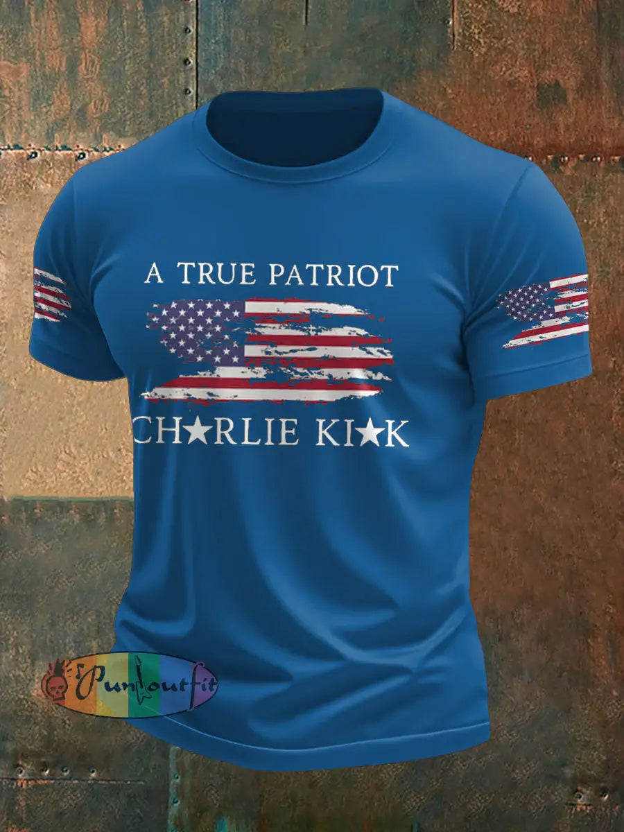 Men’s Turning Point Flag Printed T-shirt Blue / S
