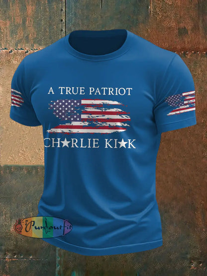 Men’s Turning Point Flag Printed T-shirt Blue / S