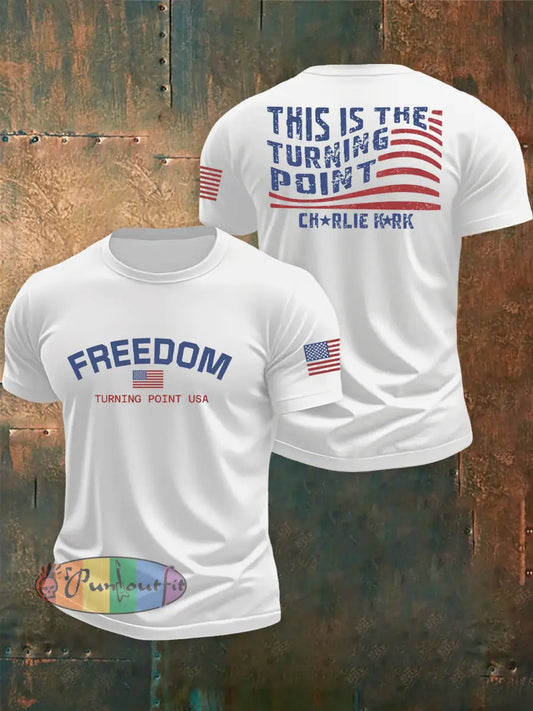 Men’s Turning Point Flag Printed T-shirt White / S