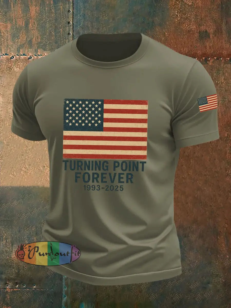 Men’s Turning Point Forever Print T-Shirt Army Green / S