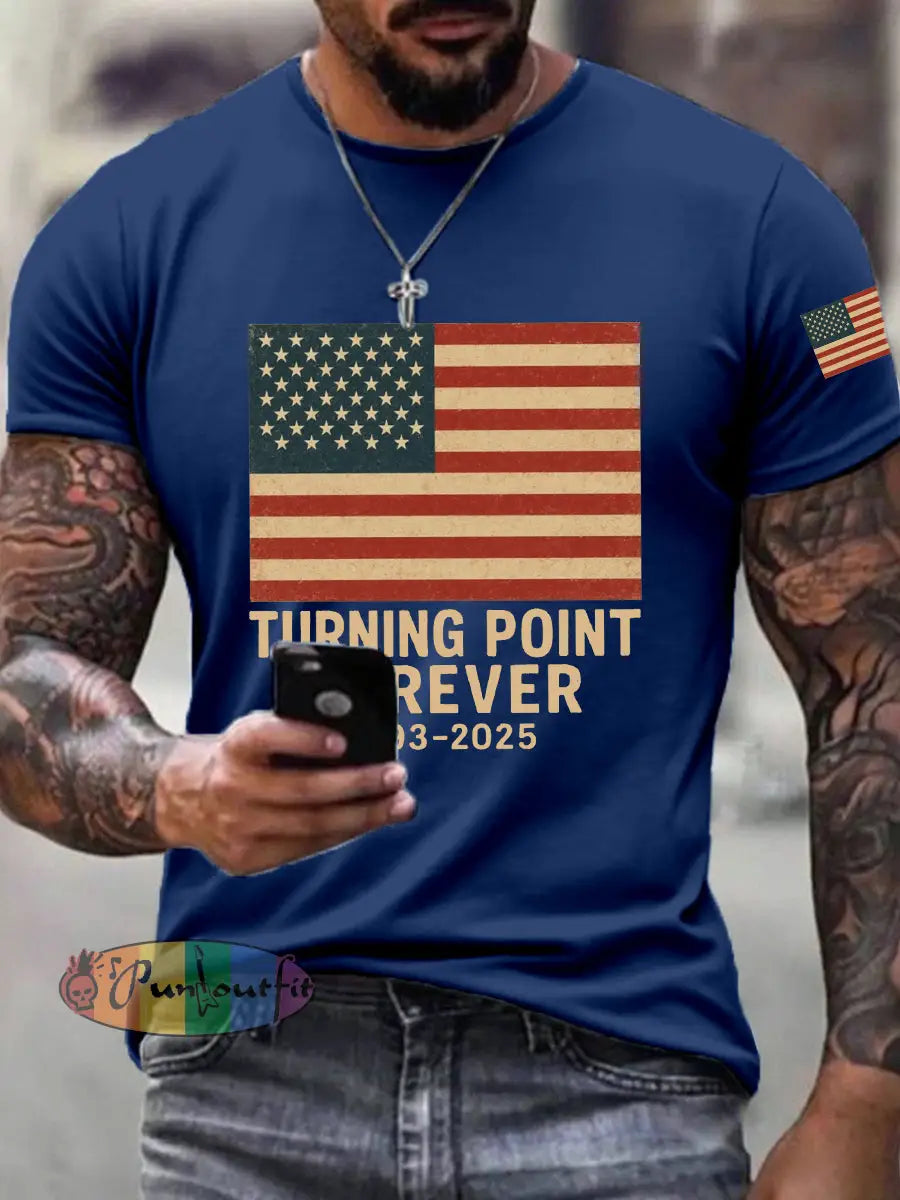 Men’s Turning Point Forever Print T-Shirt Blue / S
