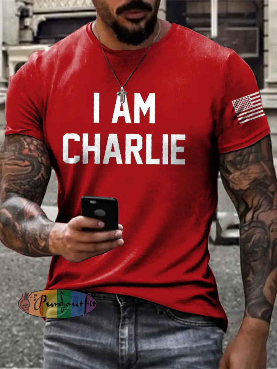 Men’s Turning Point I Am PrintedT-shirt Pure Red