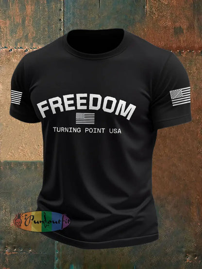 Men’s Turning Point USA Flag Printed T-shirt Black / S