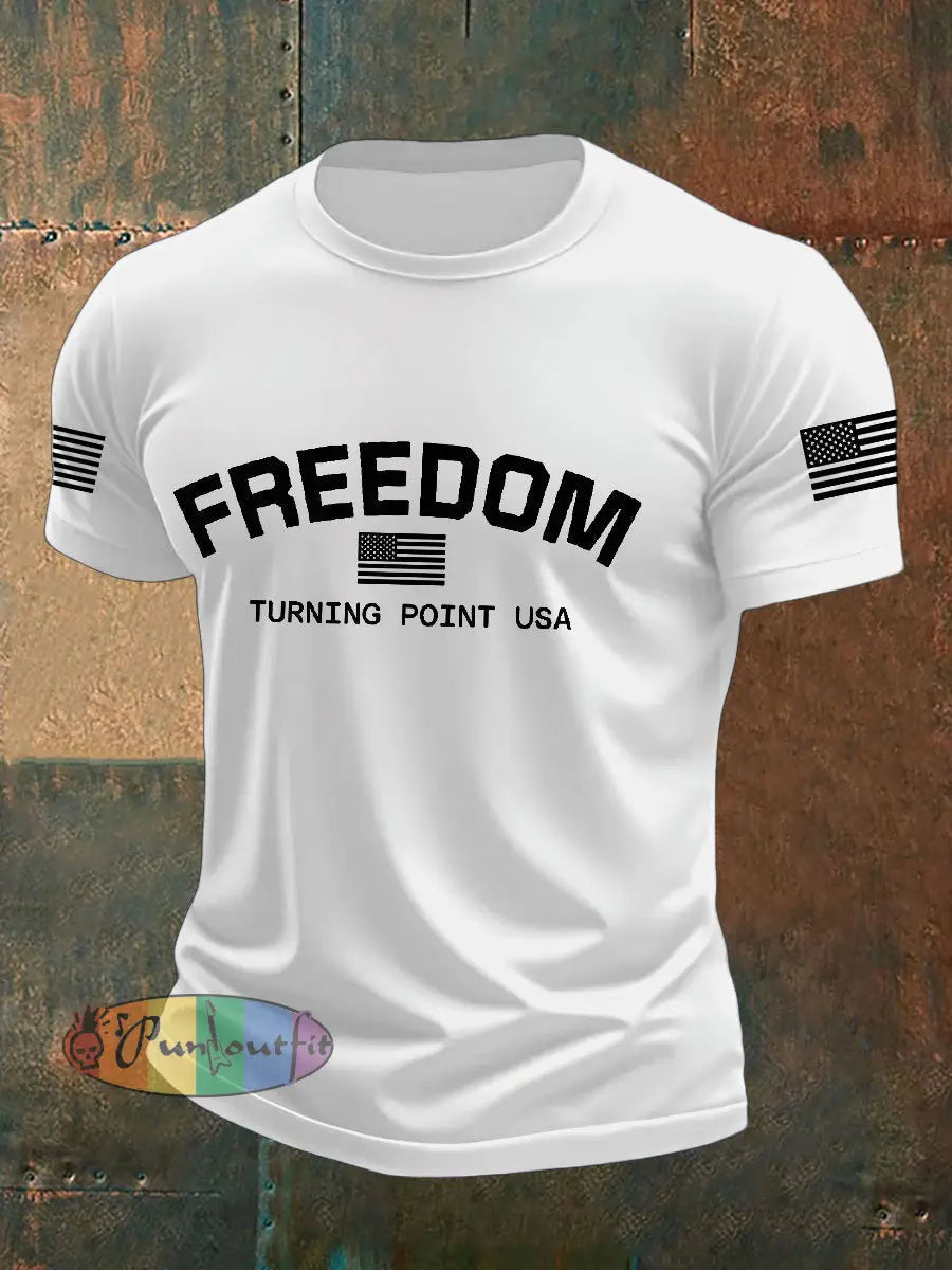 Men’s Turning Point USA Flag Printed T-shirt White / S
