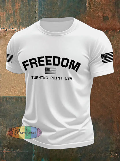 Men’s Turning Point USA Flag Printed T-shirt White / S