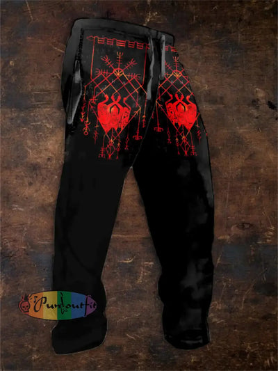 Men’s Viking Print Sweatpants Black / S Shorts