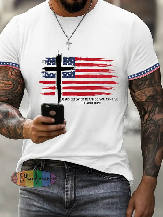 Men’s Vintage Artistic Printed Short Sleeve Casual T-Shirt A / S