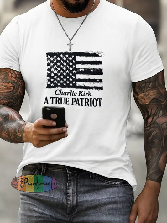 Men’s Vintage Artistic Printed Short Sleeve Casual T-Shirt A / S