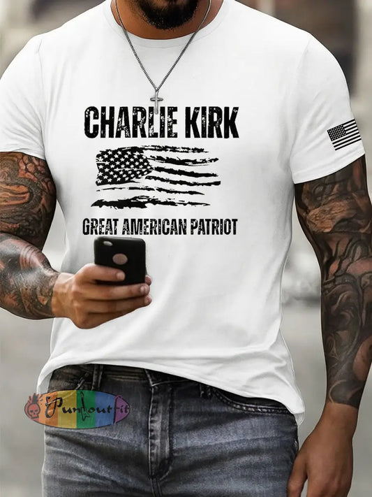 Men’s Vintage Artistic Printed Short Sleeve Casual T-Shirt A / S