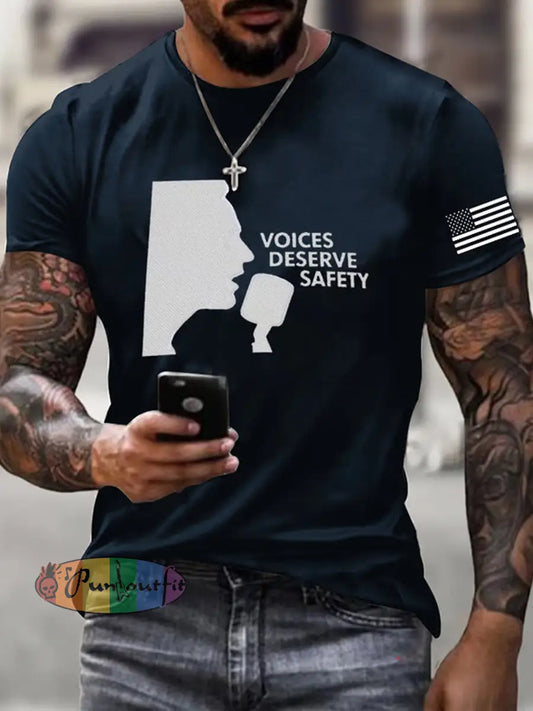 Men’s Vintage Charlie Kirk American Flag Print Commemorative T-Shirt A / S