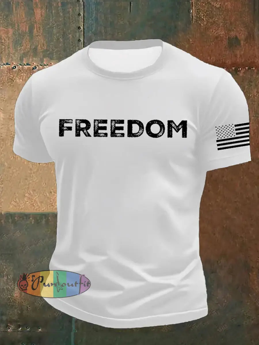 Men’s Vintage Charlie Kirk American Flag Print Commemorative T-Shirt A / S