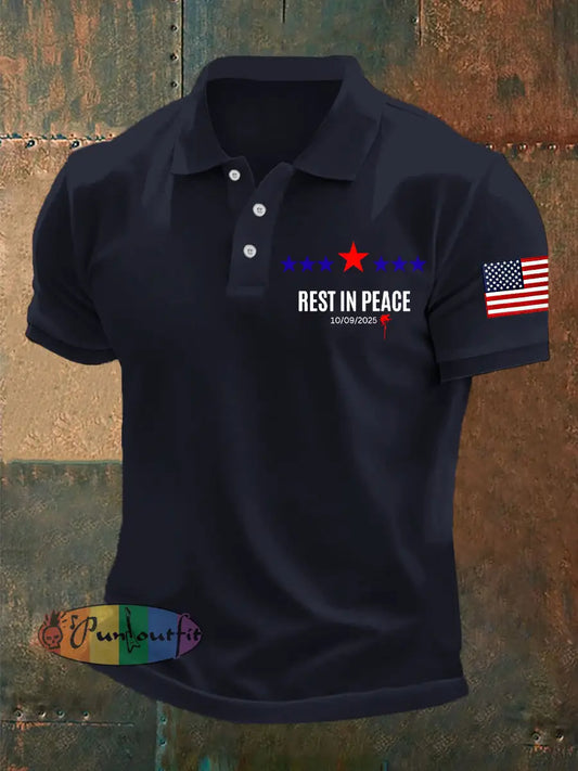 Men’s Vintage Charlie Kirk American Flag Print Sweatshirt A / S