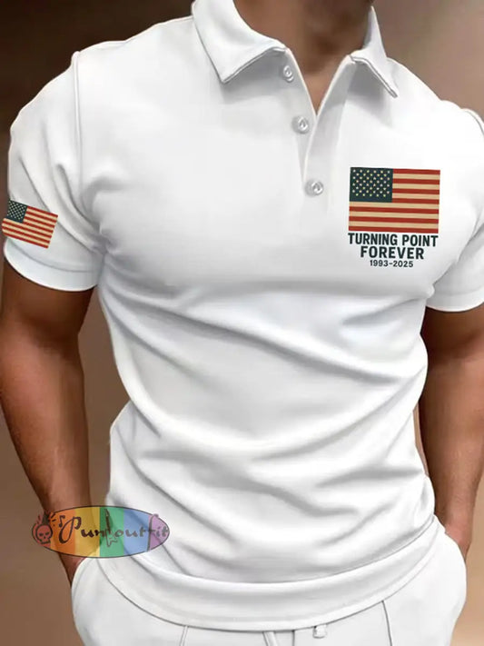 Men’s Vintage Charlie Kirk American Flag Print Sweatshirt A / S