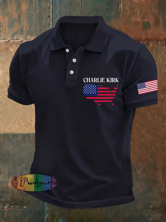 Men’s Vintage Freedom American Flag Commemorative Polo Shirt A / S