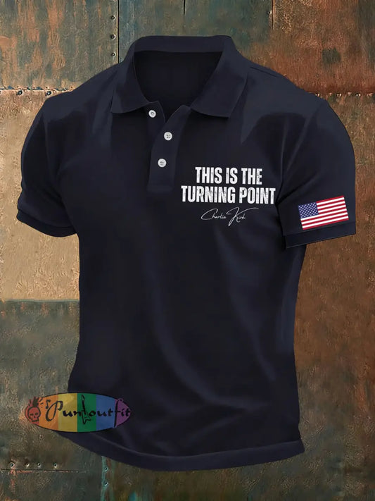 Men’s Vintage Freedom American Flag Commemorative Polo Shirt A / S