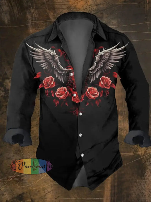 Men’s Vintage Skull Faith Long Sleeve Shirt Multicolor / S