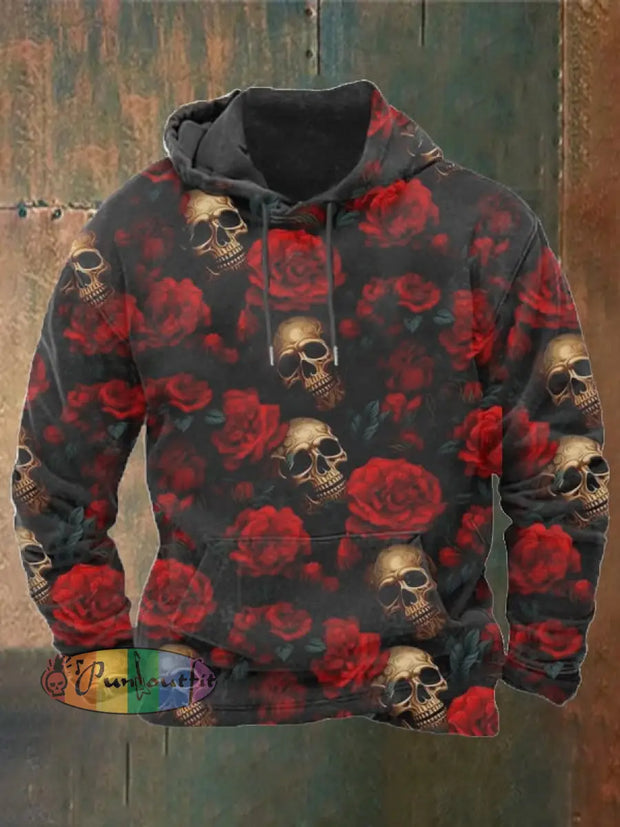 Men’s Vintage Skull Pocket Hoodie As Shown / S Hoodies&Sweatshirts