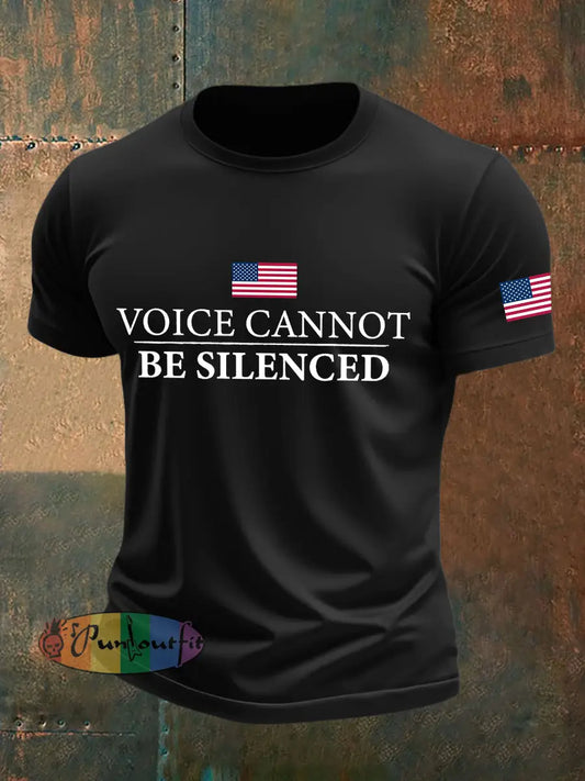 Men’s Voice Cannot Be Silenced Print T-Shirt Black / S