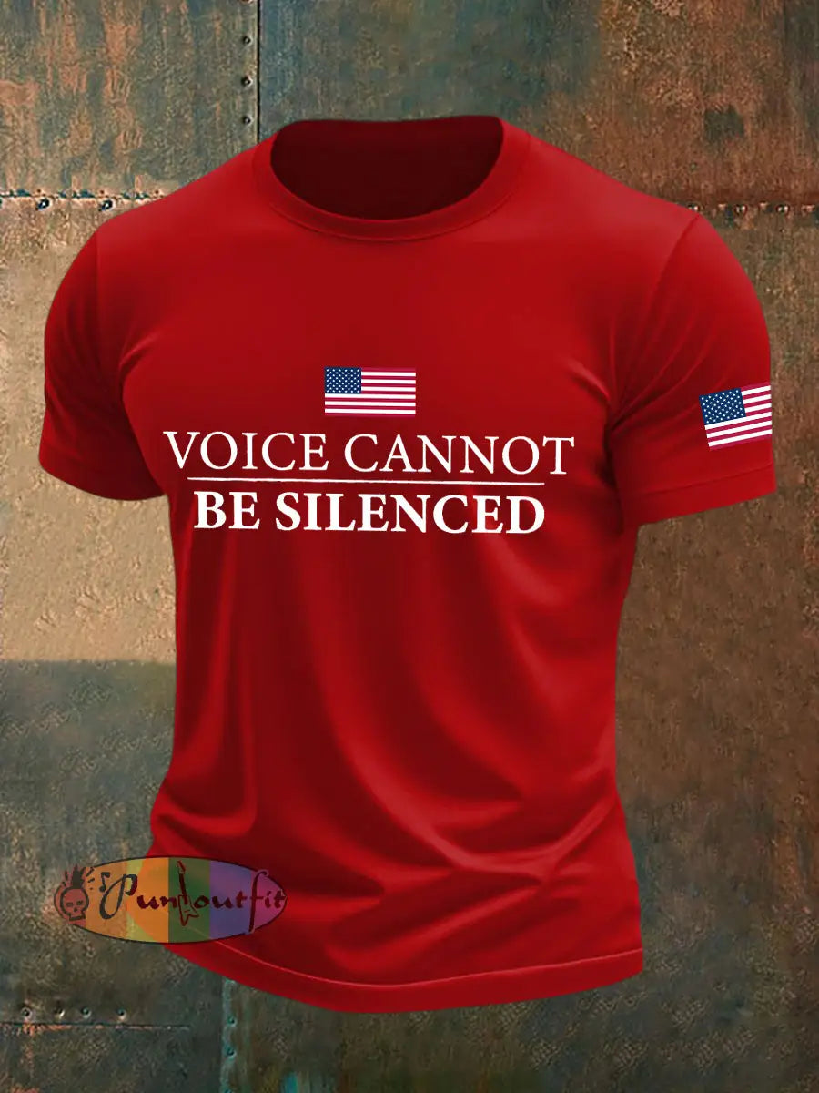 Men’s Voice Cannot Be Silenced Print T-Shirt Red / S