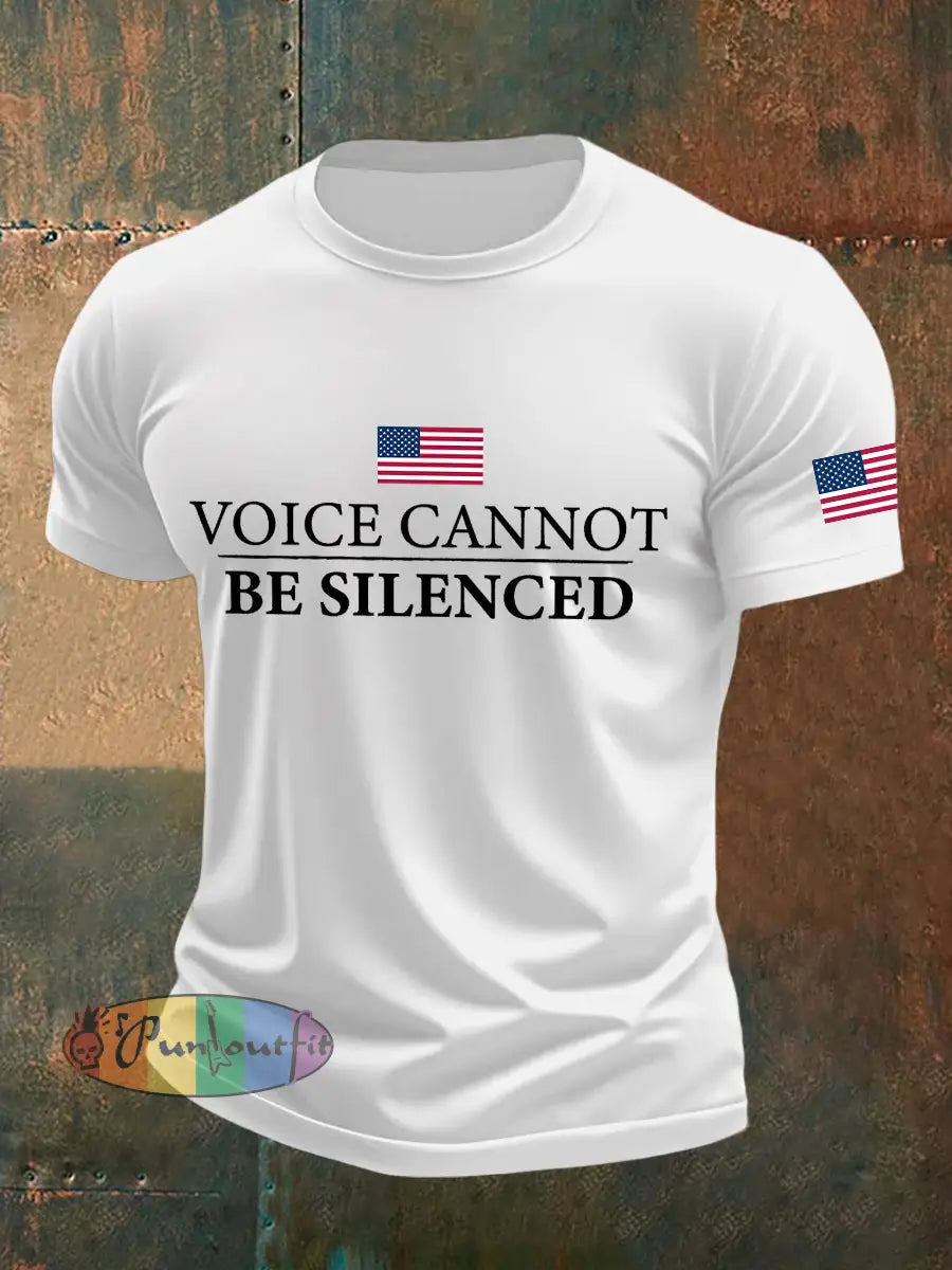 Men’s Voice Cannot Be Silenced Print T-Shirt White / S