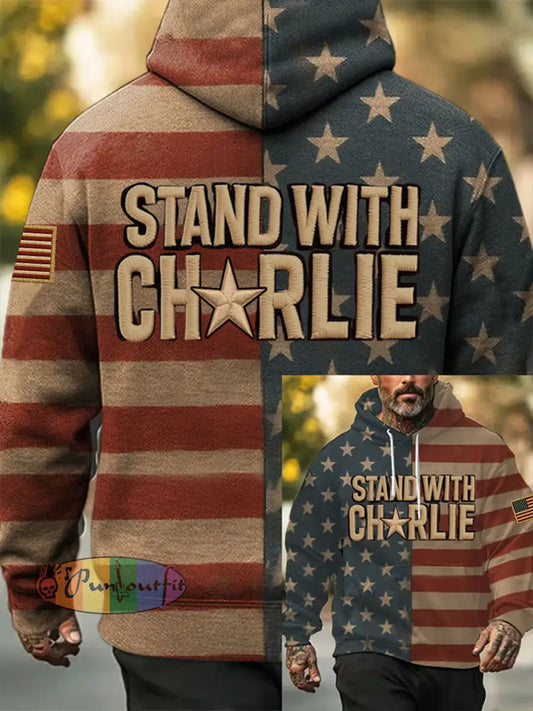 Men’s Voice of Freedom Printed Casual Hoodie As picture / S