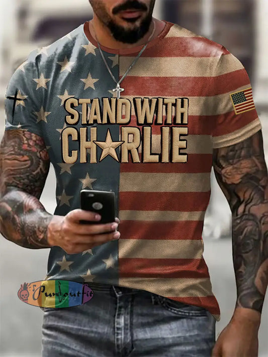 Men’s Voice of Freedom Printed Casual T-shirt As picture / S
