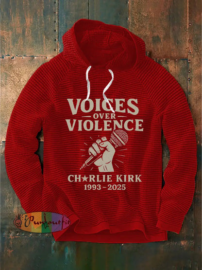 Men’s Voices Over Violence Printed Casual Hoodie Red / S