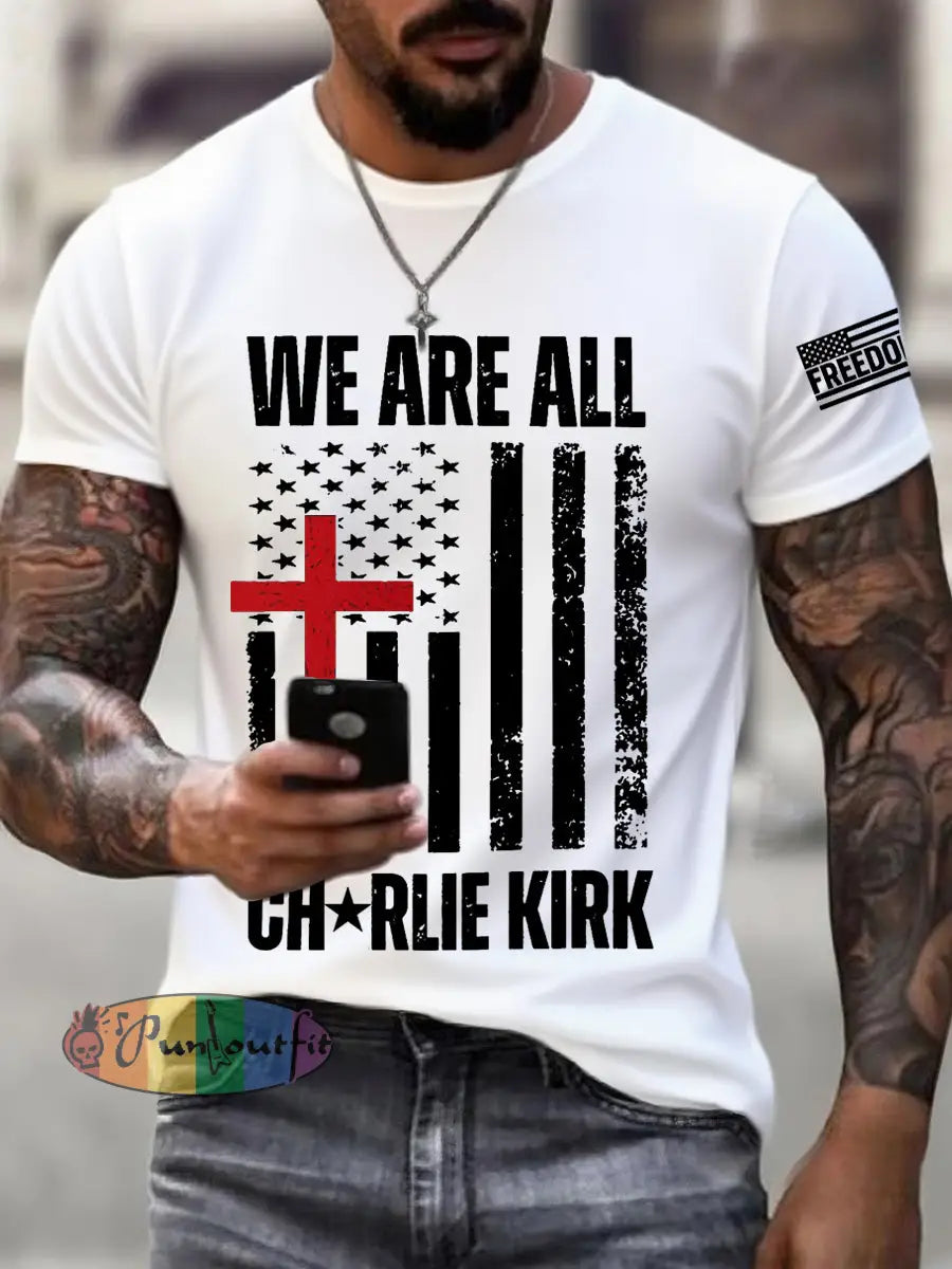 Men’s We Are All Charlie Kirk Army Now! R.I.P Charlie Kirk Tee White / S
