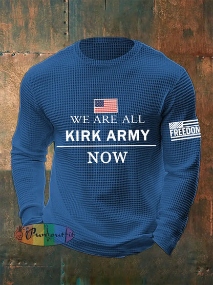 Men’s We Are All Charlie Kirk Army Now! R.I.P Charlie Kirk Waffle Top Blue / S