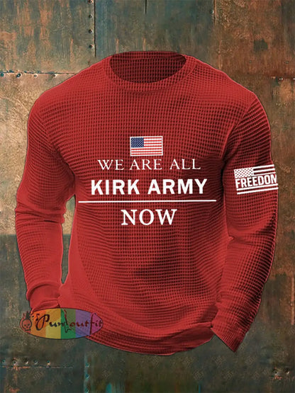Men’s We Are All Charlie Kirk Army Now! R.I.P Charlie Kirk Waffle Top Red / S
