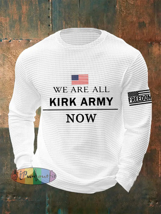 Men’s We Are All Charlie Kirk Army Now! R.I.P Charlie Kirk Waffle Top White / S