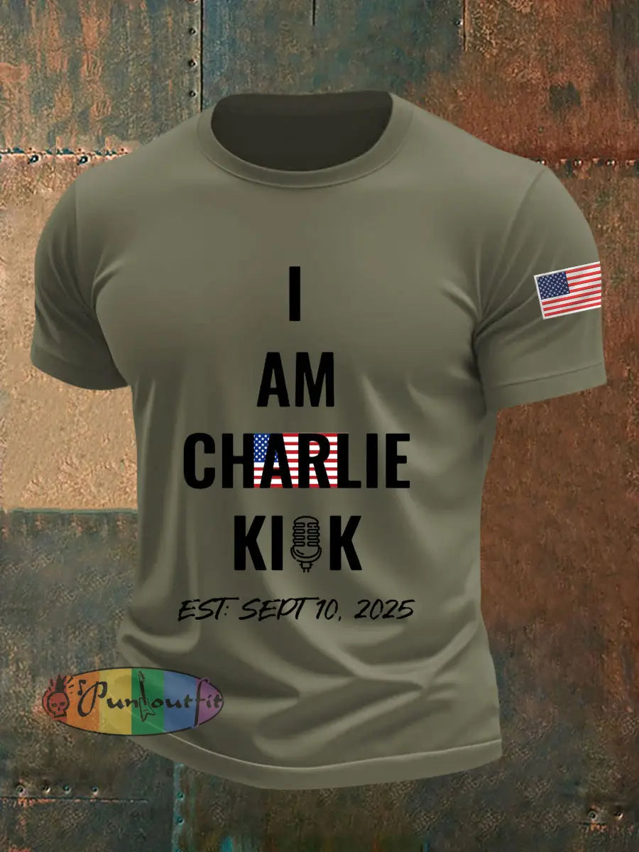 Men’s We Are All Charlie Kirk Now! R.I.P Charlie Kirk Tee Army Green / S