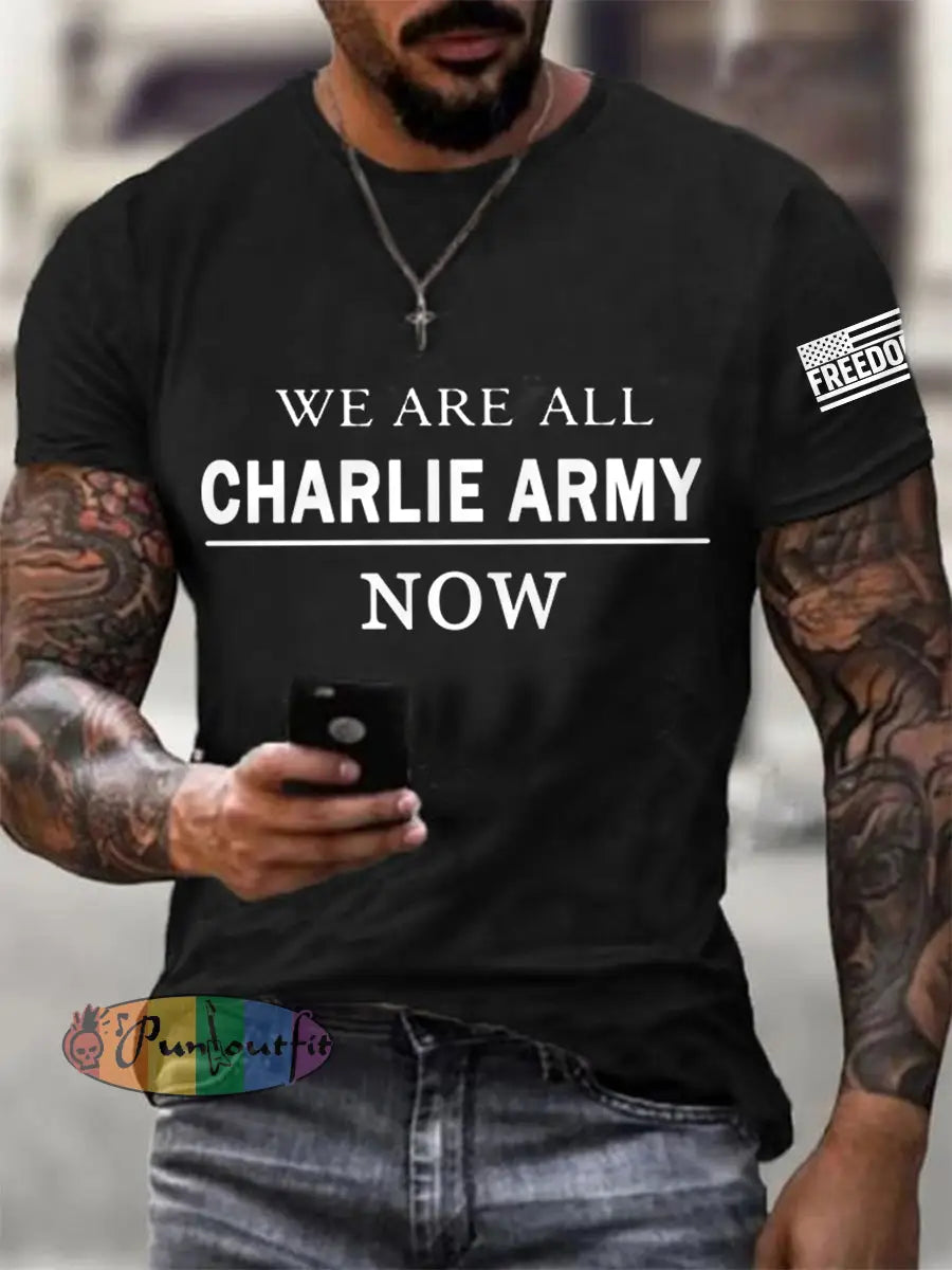 Men’s We Are All Charlie Kirk Now! R.I.P Charlie Kirk Tee Black / S