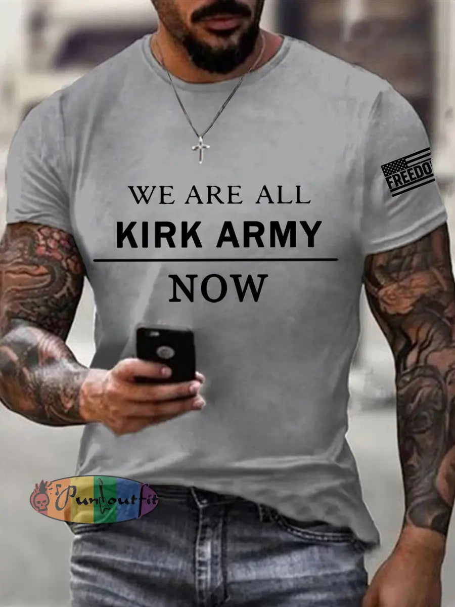 Men’s We Are All Charlie Kirk Now! R.I.P Charlie Kirk Tee Light Gray / S